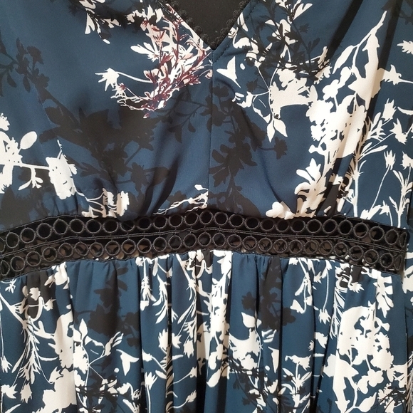 Sam Edelman V-Neck Knit Trim Print Dress NWOT - Picture 9 of 14